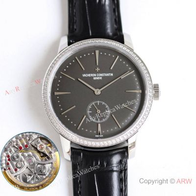 Swiss Copy Vacheron Constantin Patrimony Small Seconds Ss Greyish Black Watch Diamond-set